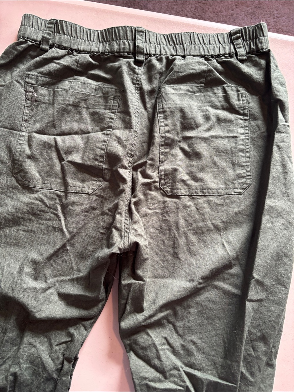 Women’s Green Linen Pant - Picture 2 of 4